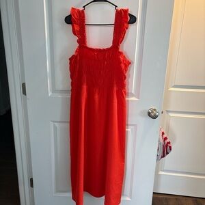 Old Navy Vibrant Red Textured Dress
